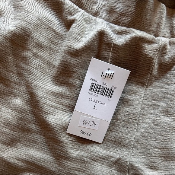 J. Jill Garment Dyed Light Mocha Slim Leg lounge Pants size large - Picture 7 of 8